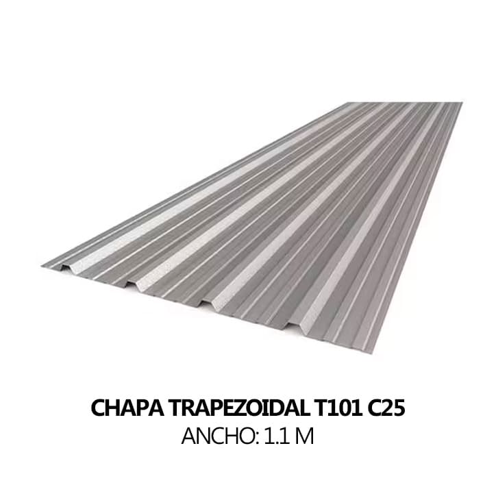 Chapa trapezoidal T101 C25 1mt cincalum