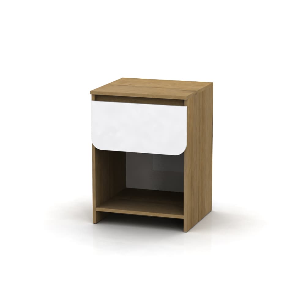 Mesa de luz Limay con 1 cajón y 1 estante gacela muebles