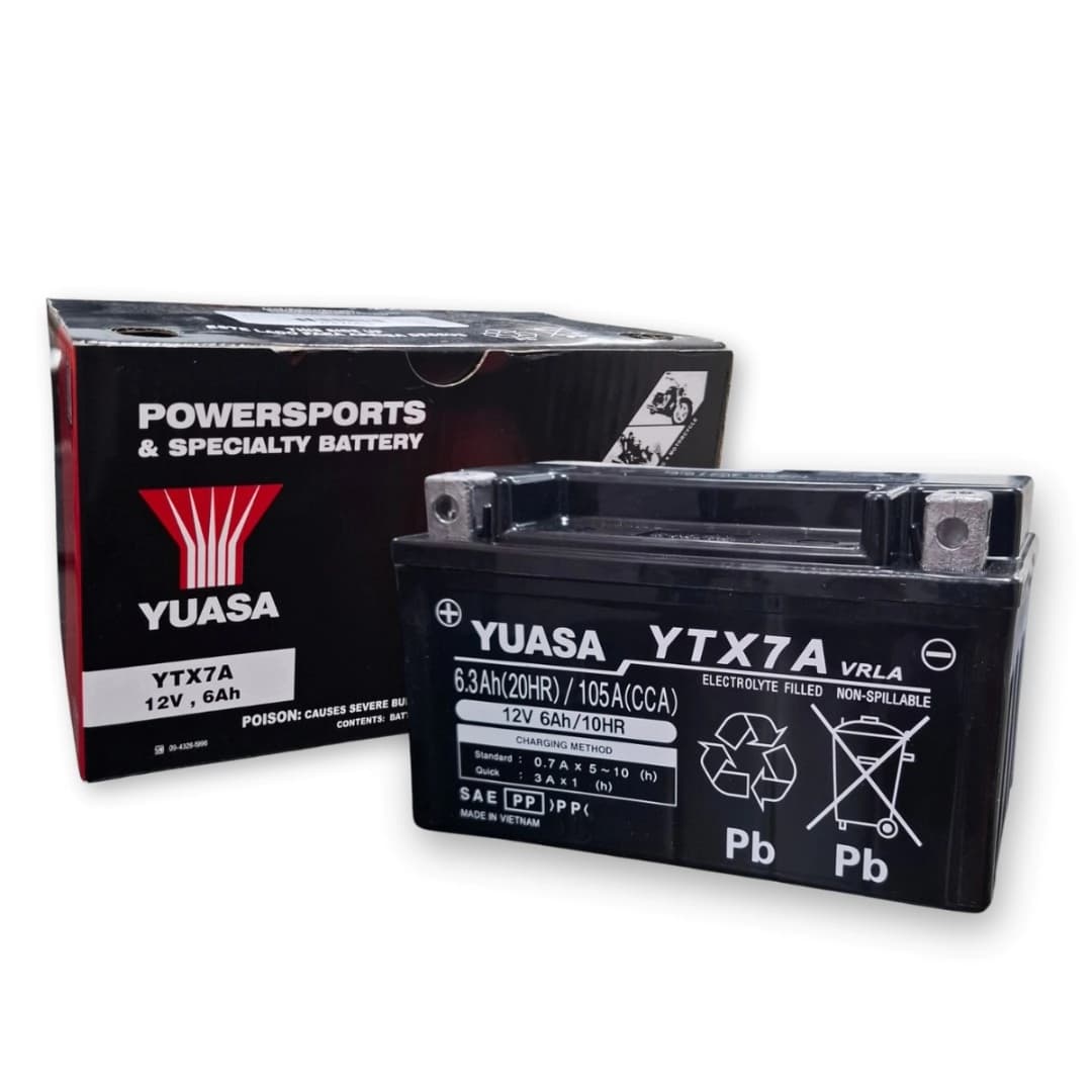BATERIA YUASA YTX7A-BS GEL far motopartes